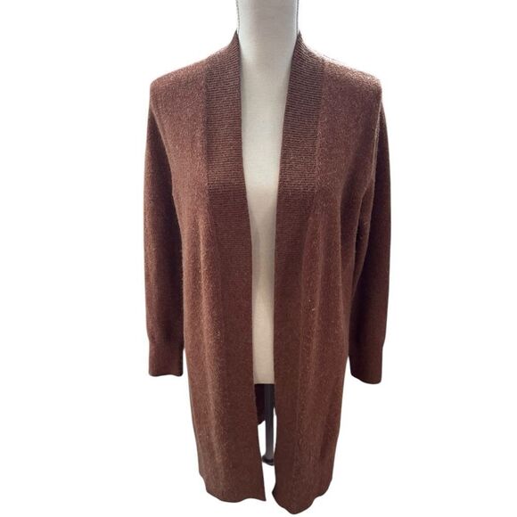 White + Warren Long Cardigan in brown Small - Picture 1 of 5